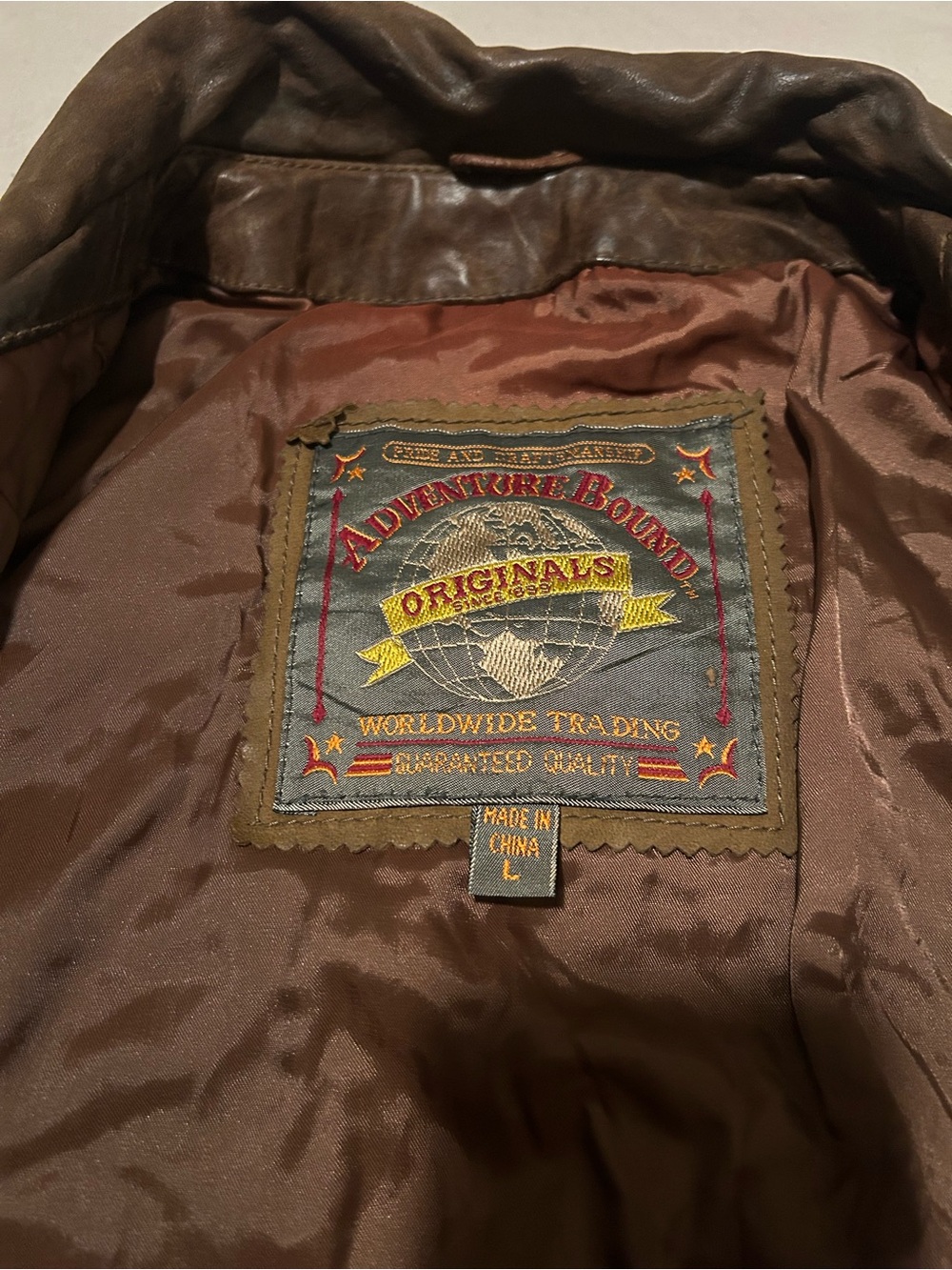 Men's Brown Leather Bomber Jacket - Classic Casual Bomber - Picture 7 of 11